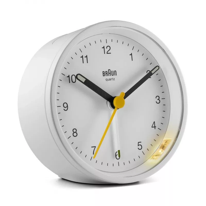Braun BC12W kvarca modinātājpulkstenis, balts