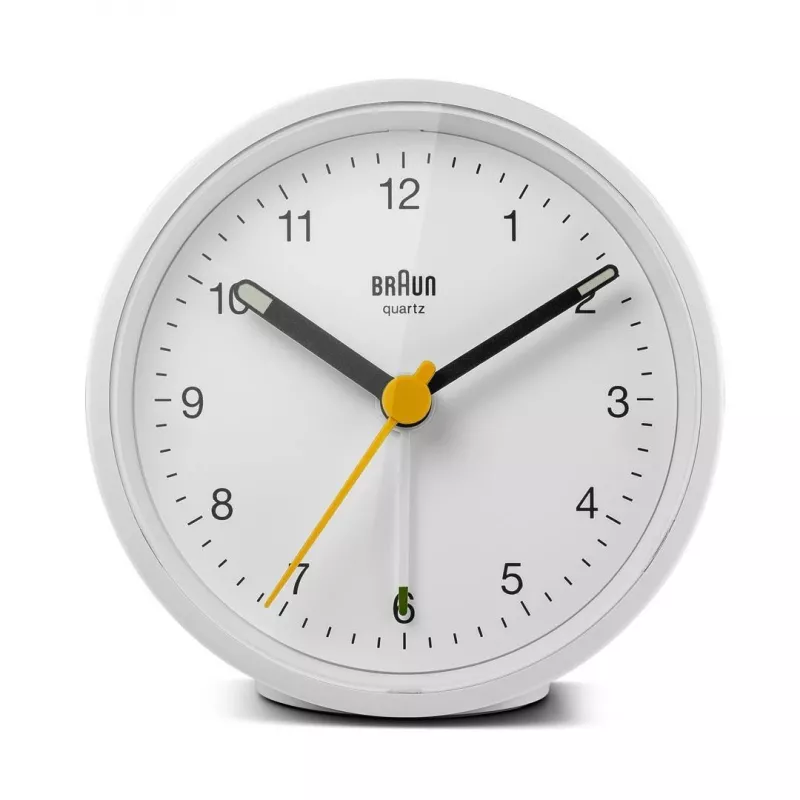 Braun BC12W kvarca modinātājpulkstenis, balts