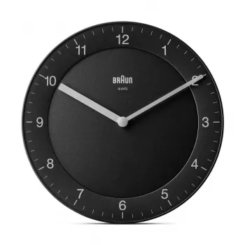 Braun BC 06 B kvarca sienas pulkstenis, analogais, melns, aplis
