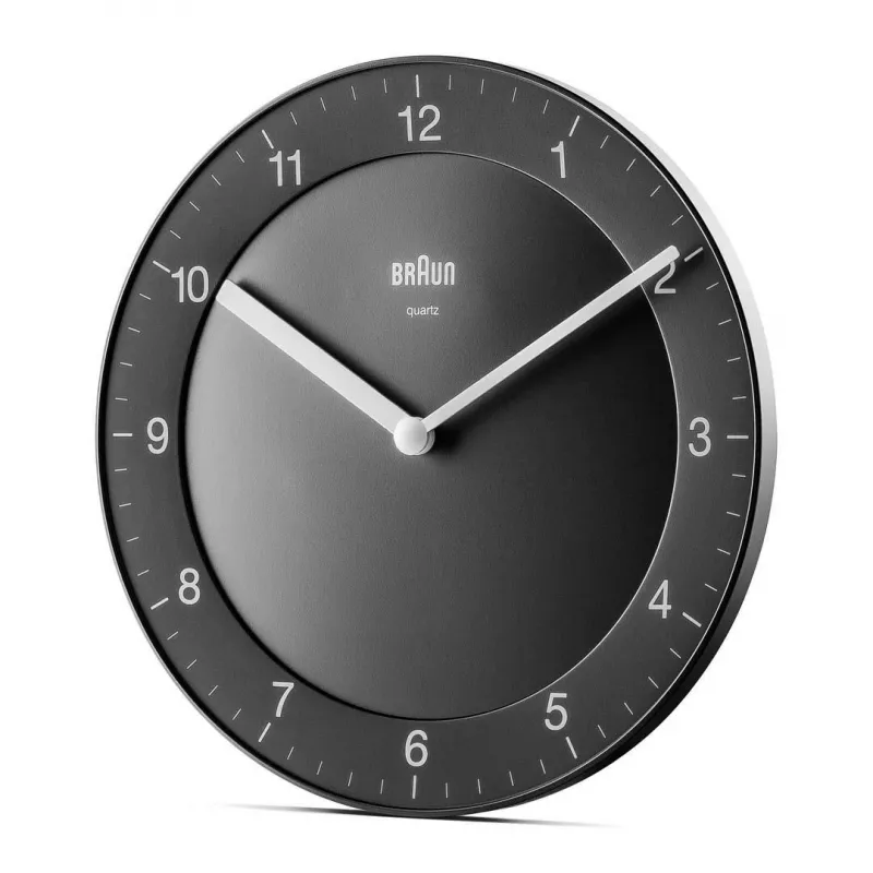 Braun BC 06 B kvarca sienas pulkstenis, analogais, melns, aplis
