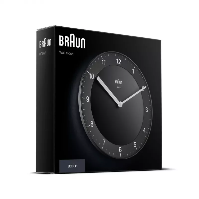 Braun BC 06 B kvarca sienas pulkstenis, analogais, melns, aplis