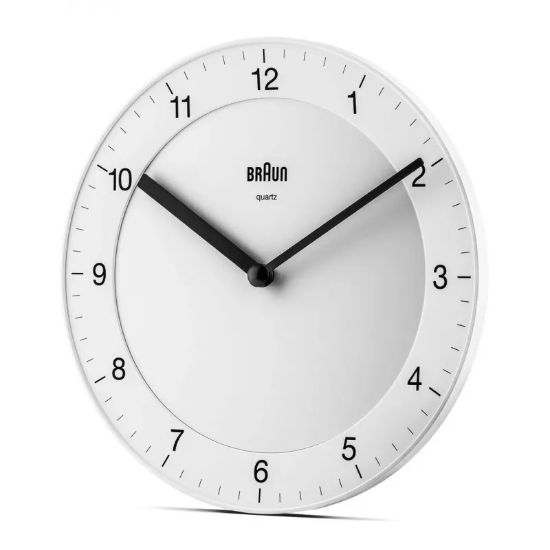 Braun BC06W kvarca pulkstenis, apaļš, balts