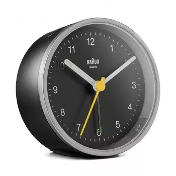 Braun BC12SB kvarca modinātājpulkstenis melns, sudraba krāsā