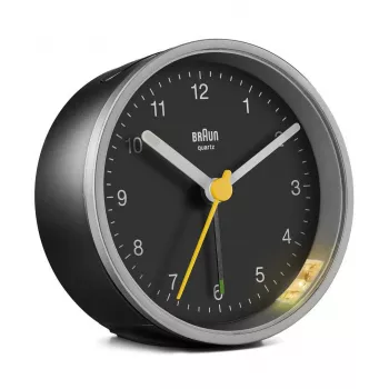 Braun BC12SB kvarca modinātājpulkstenis melns, sudraba krāsā