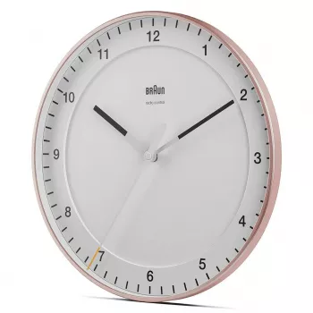 Sienas pulkstenis BRAUN BC 17 PW DCF — analogais DCF radiovadāmais pulkstenis, rozā un baltā krāsā