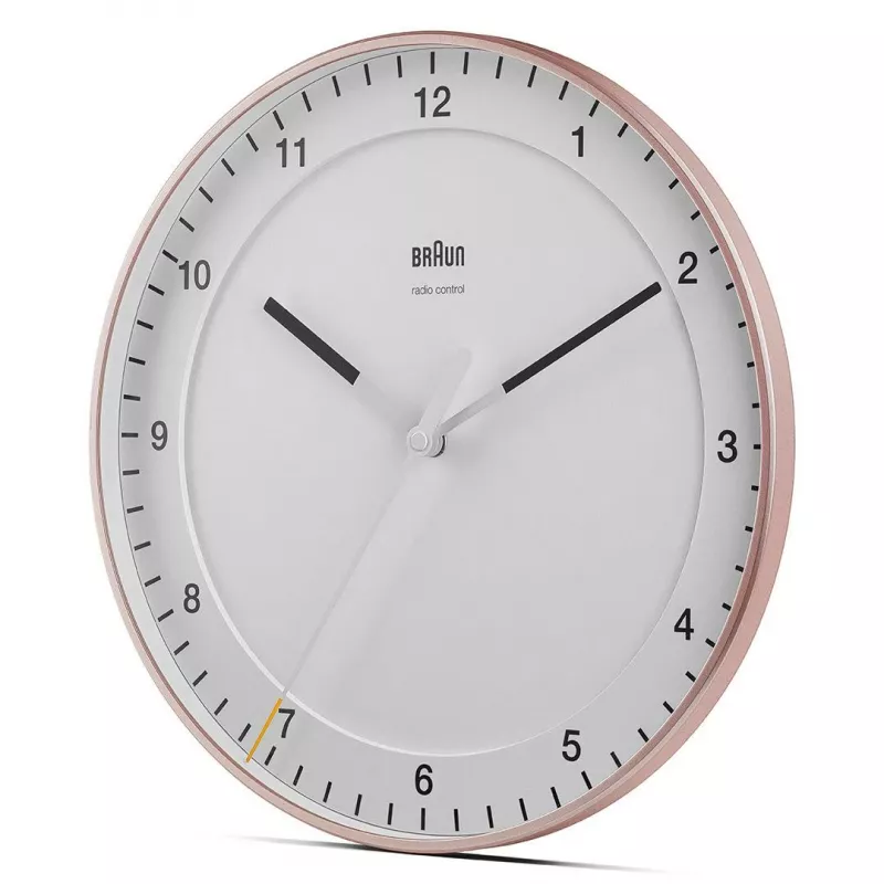 Sienas pulkstenis BRAUN BC 17 PW DCF — analogais DCF radiovadāmais pulkstenis, rozā un baltā krāsā