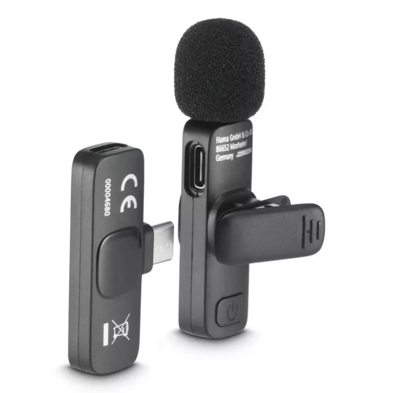 Hama Smart Wireless Melns Lavalier/Lapel microphone