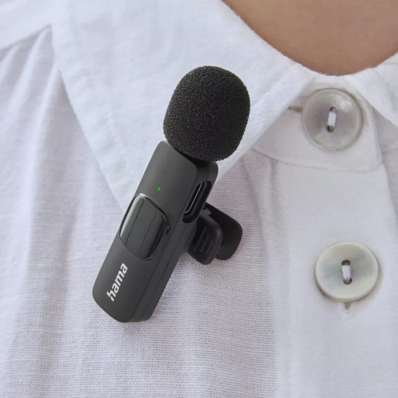 Hama Smart Wireless Melns Lavalier/Lapel microphone