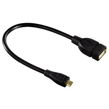 Hama USB 2.0 adaptera kabelis USB kabelis 0.15 m USB A Micro-USB B melns