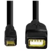 Hama USB 2.0 adaptera kabelis USB kabelis 0.15 m USB A Micro-USB B melns