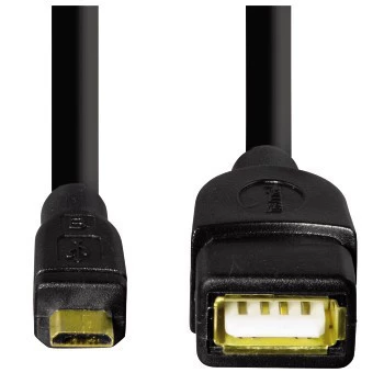 Hama USB 2.0 adaptera kabelis USB kabelis 0.15 m USB A Micro-USB B melns