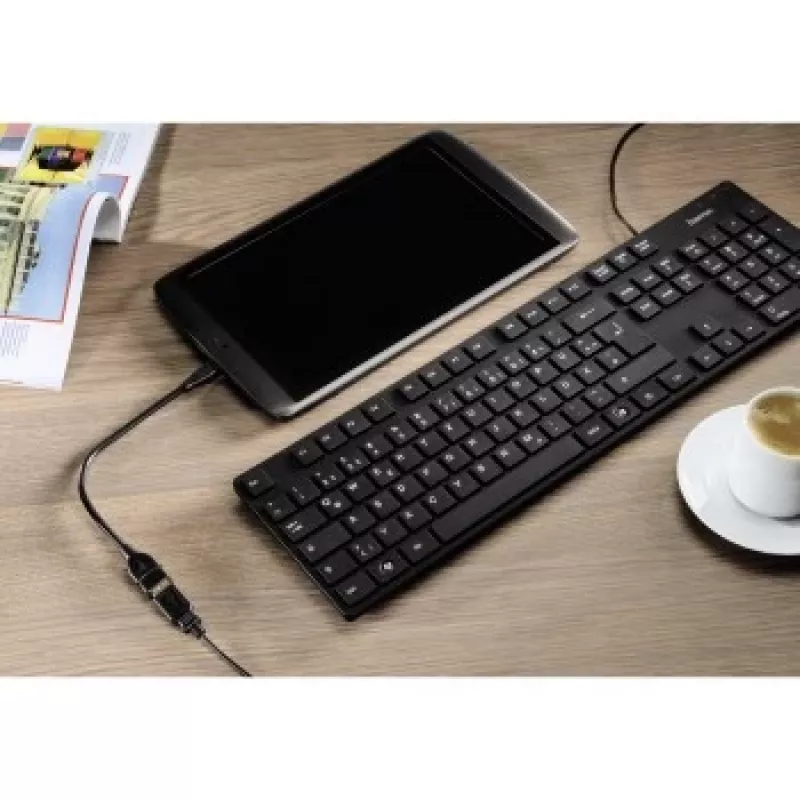Hama USB 2.0 adaptera kabelis USB kabelis 0.15 m USB A Micro-USB B melns