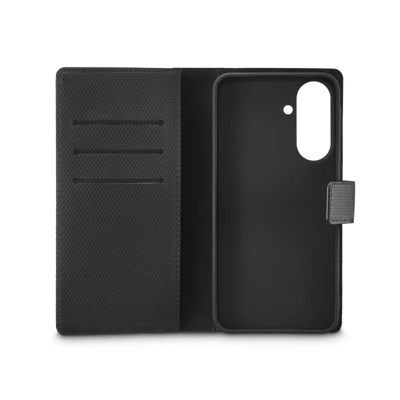 Mobilā tālruņa maciņš Melns rock 00080293 — grāmatiņas-stila maks Samsung Galaxy A57 5G, melns, 1 gab.