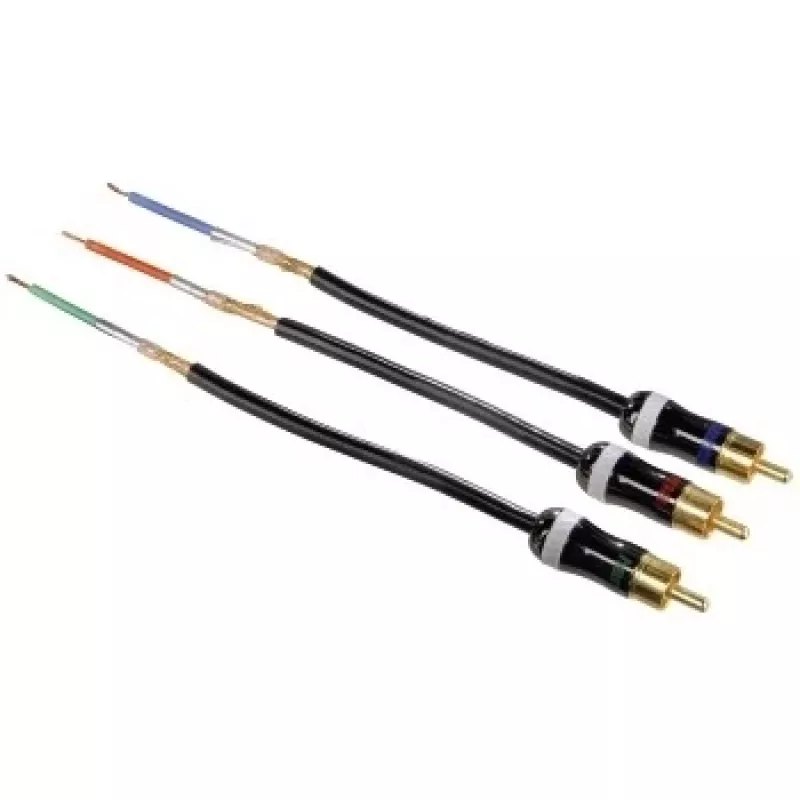 Hama ProClass YUV kabelis, 3 RCA - 3 RCA, metāla, 1,5 m komponents (YPbPr) video kabelis 3 x RCA Melns