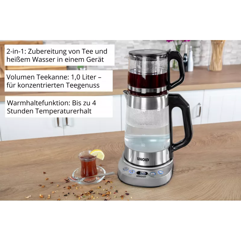 Unold 18215 Samowar Selin elektriskā tējkanna 1.7 L 1800 W nerūsējošais tērauds