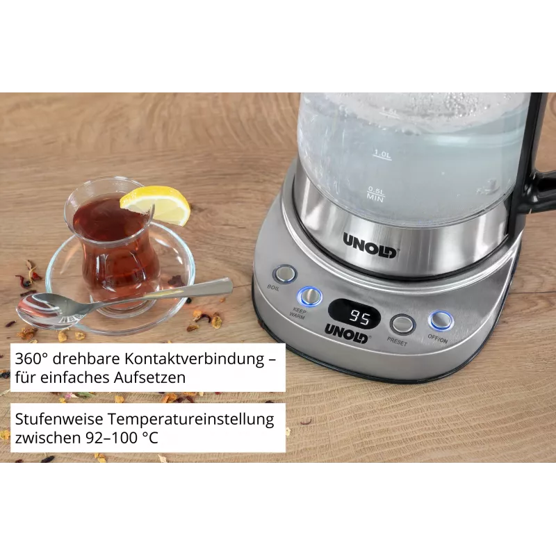 Unold 18215 Samowar Selin elektriskā tējkanna 1.7 L 1800 W nerūsējošais tērauds