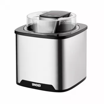Unold saldējuma gatavotājs Gelato 1,5 L, tradicionālais saldējuma gatavotājs, 1,5 L, 1 bļoda, melns, nerūsējošais tērauds, 30 min, LCD