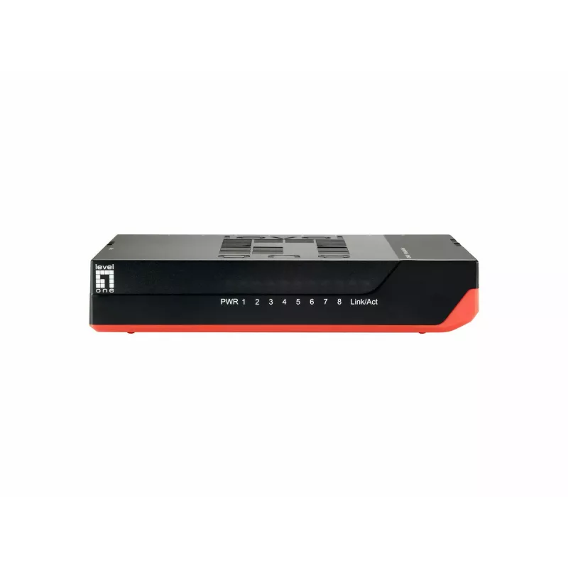 LevelOne 8 portu gigabitu slēdzis, nepārvaldāms, Gigabit Ethernet (10/100/1000), pilnduplekss, piestiprināms pie sienas