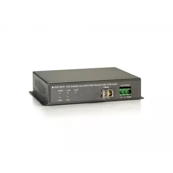 LevelOne PoE pa hibrīdo kabeli uztvērējs, 1 PoE izeja, tīkla uztvērējs, 2000 m, 100 Mbit/s, pilna, pusdupleksa, 1000 ierakstu, 14880 pps