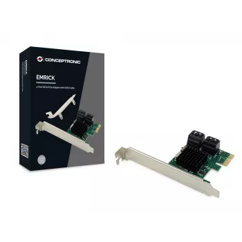 Conceptronic EMRICK 4 portu SATA PCIe adapteris ar SATA kabeli