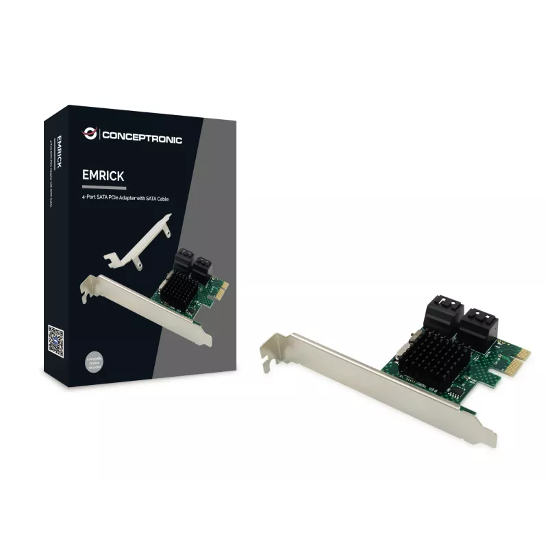Conceptronic EMRICK 4 portu SATA PCIe adapteris ar SATA kabeli