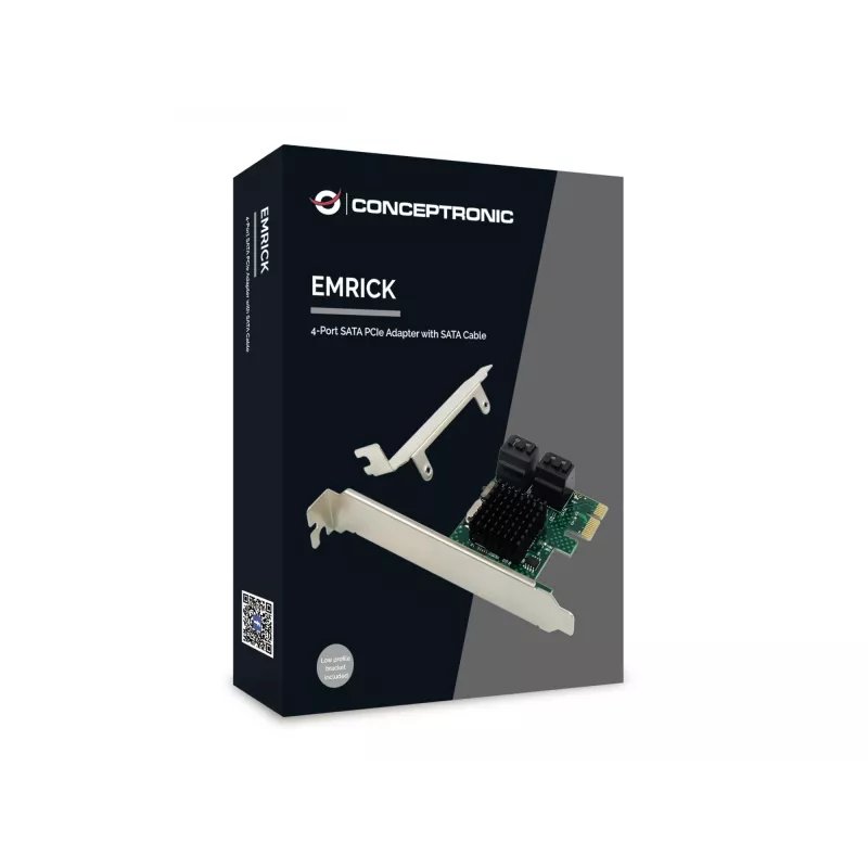 Conceptronic EMRICK 4 portu SATA PCIe adapteris ar SATA kabeli
