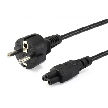 Equip augstas kvalitātes strāvas vads, C5 uz Schuko, 1,8 m, CEE 7/7, IEC C5, H05VV-F3G, 250 V, 2,5 A