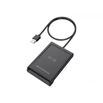 Conceptronic BIAN11B Divkāršās saskarnes viedkaršu lasītājs, USB 2.0, Tuva lauka komunikācija (NFC), 1 m, melns, 100 g
