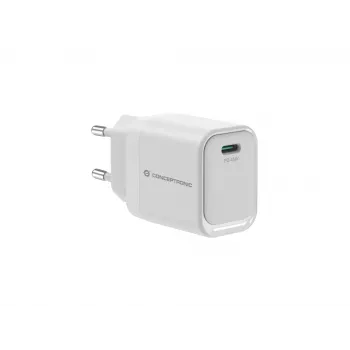 CONCEPTRONIC ALTHEA19W45 1 pieslēgvietas 45 W GaN USB-C PD lādētājs ar PPS, PD 3.0, 100–240 V, balts