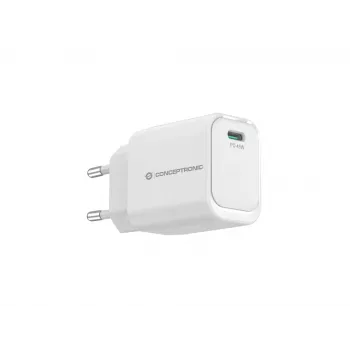 CONCEPTRONIC ALTHEA19W45 1 pieslēgvietas 45 W GaN USB-C PD lādētājs ar PPS, PD 3.0, 100–240 V, balts