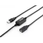 Equip USB 2.0 Type A aktīvais pagarinātāja kabelis, vīrišķais uz sievišķo, 10 m