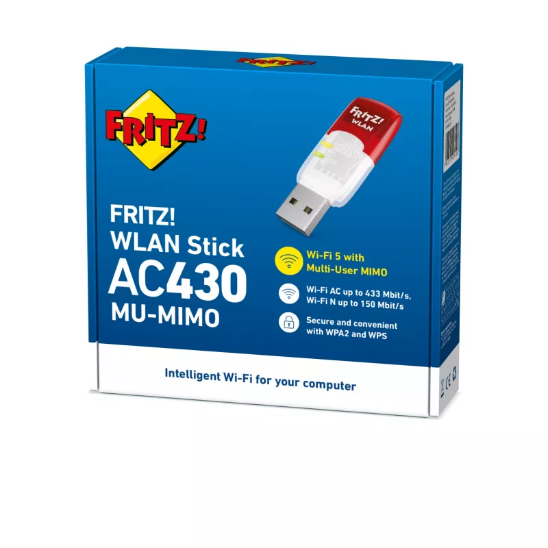 WLAN Stick AC 430 Edition MU-MIMO International, bezvadu, USB, WLAN, Wi-Fi 5 (802.11ac), 583 Mbit/s, caurspīdīgs