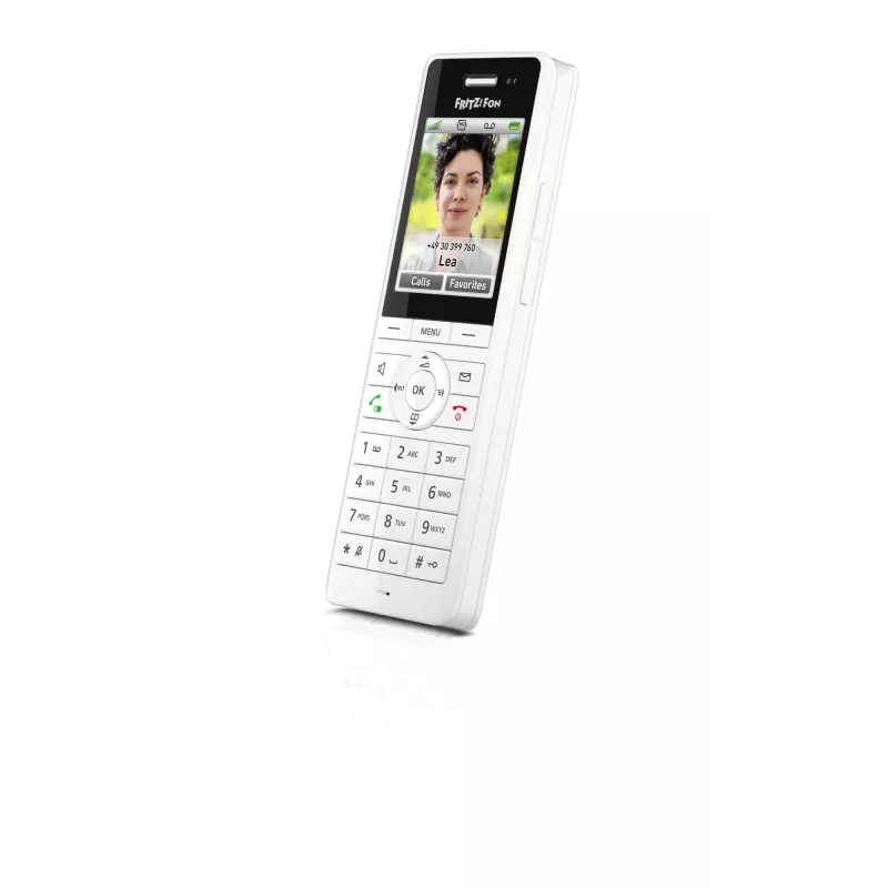 DECT bezvadu klausule FRITZ X6 balta International — skaļrunis, automātiskais atbildētājs, tālruņu grāmata 100 ierakstiem