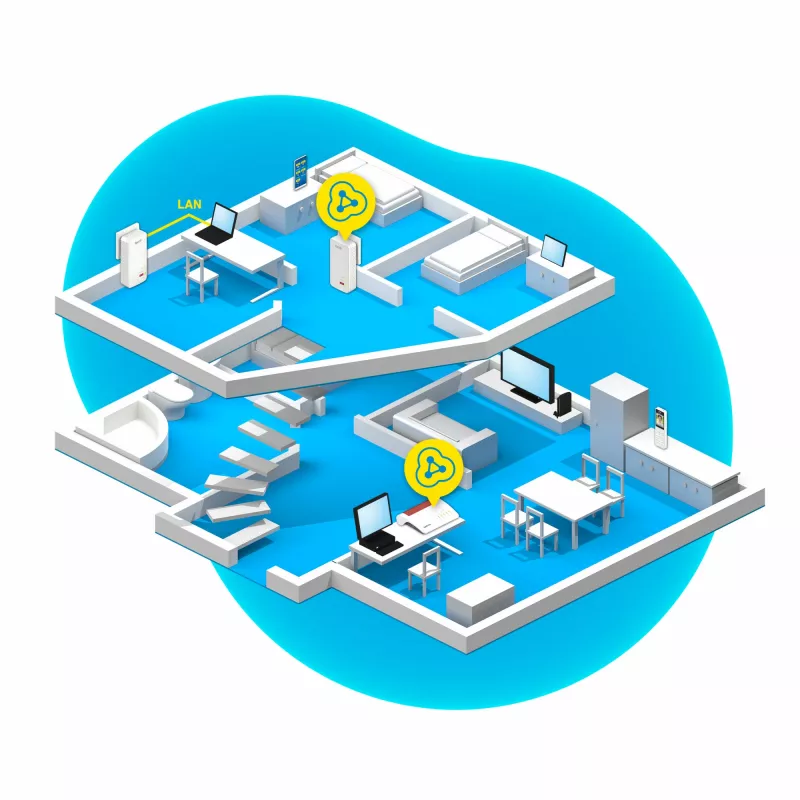 Powerline 1240 AX WLAN komplekts 1200 Mbit/s Ethernet LAN Wi-Fi balts 2 gab.
