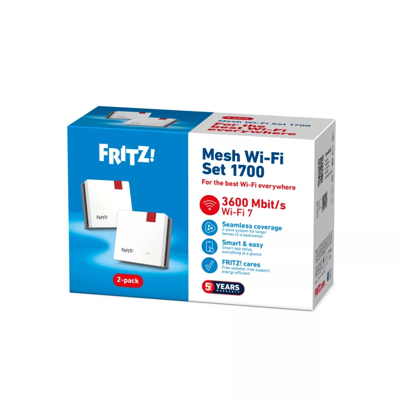 Bezvadu Mesh komplekts FRITZ mesh set 1700 2-pack by FRITZ, divjoslu mesh Wi‑Fi mezgli
