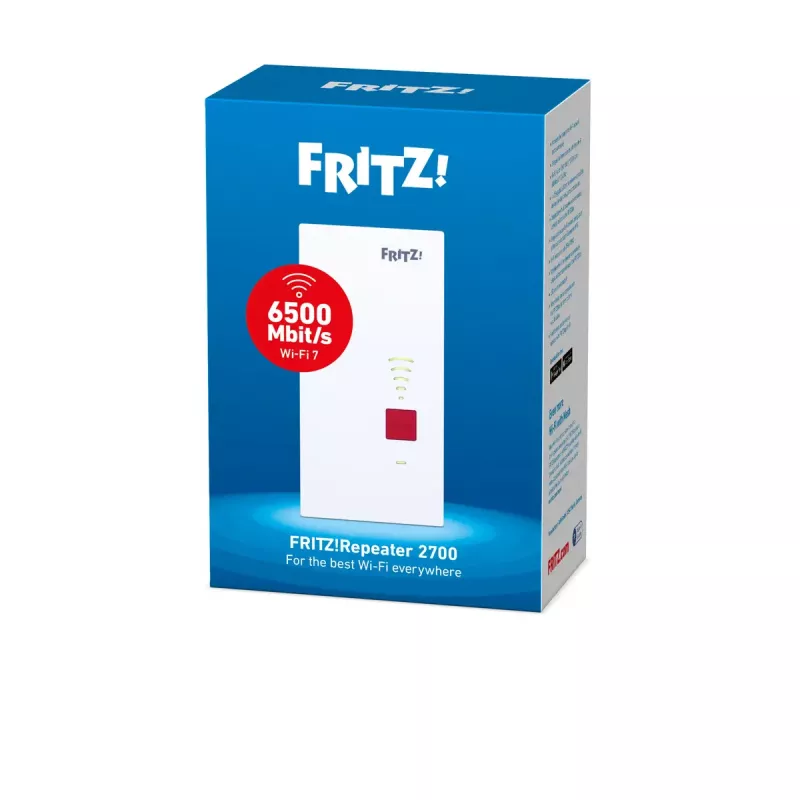 Wi-Fi retranslators AVM FRITZ! 2700 (divjoslu, Wi‑Fi 7 802.11be, 6500 Mbit/s, 2,5 GbE, iekšējās antenas)