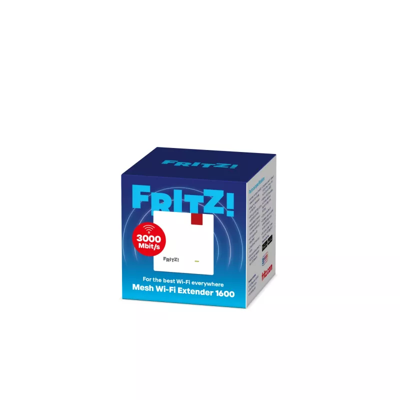 Repeater Mesh Wi-Fi Extender 1600 (FRITZ 1200 AX International) Tīkla retranslators Balts 10, 100, 1000 Mbit/s