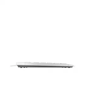 Klaviatūra Cherry STREAM TKL vadu USB QWERTZ Šveices balta, šķērveida slēdži, 94 taustiņi, 1,8 m kabelis