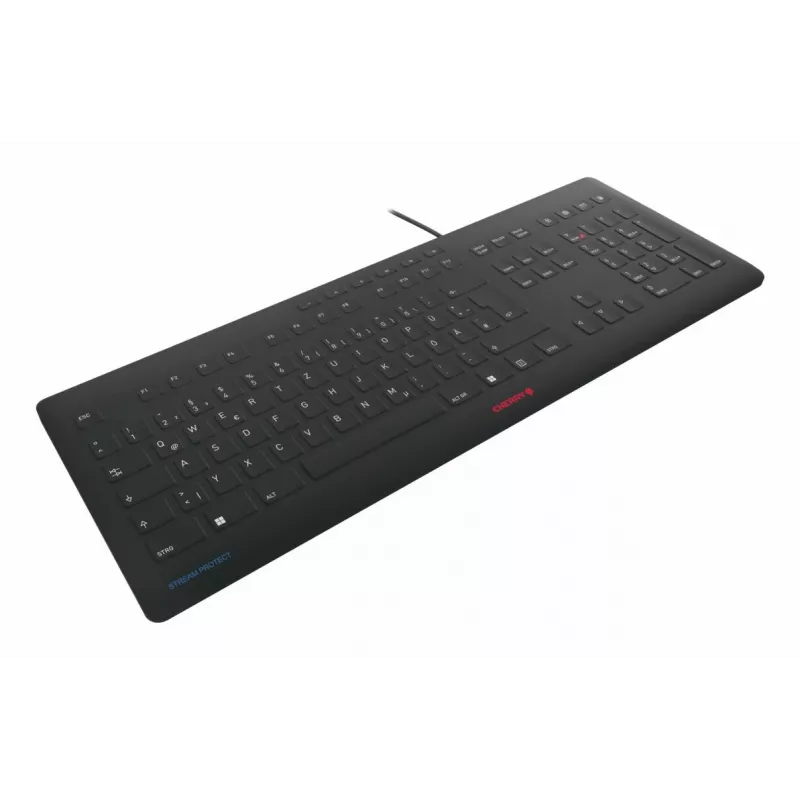 Contour Design STREAM PROTECT, pilnizmēra (100%), vadu, USB, šķērveida taustiņu slēdzis, QWERTY, melns