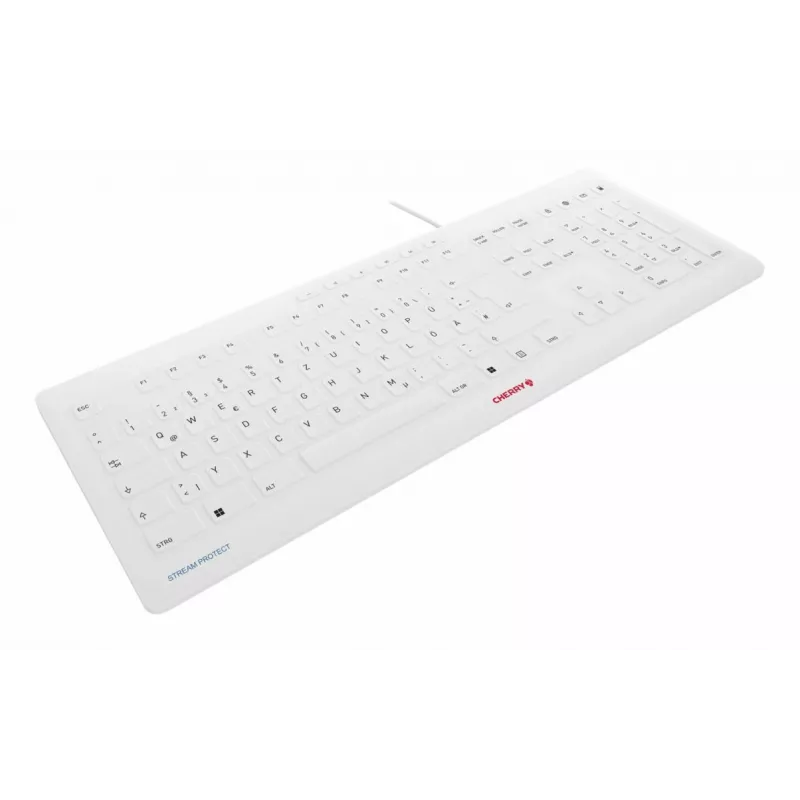 Contour Design STREAM PROTECT, pilna izmēra (100%), vadu, USB, šķērveida taustiņu slēdzis, QWERTY, balts