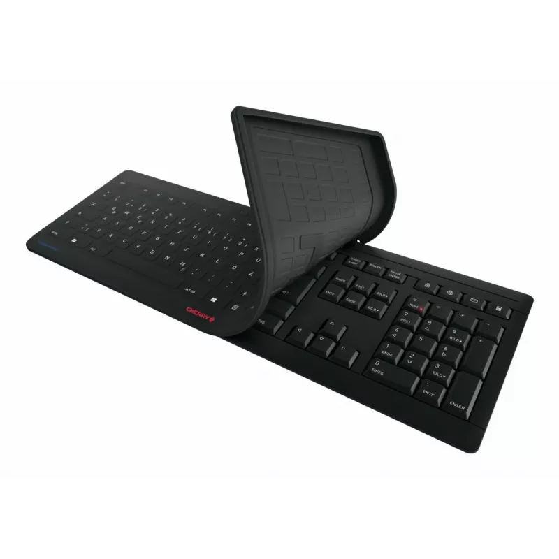 Contour Design STREAM PROTECT WIRELESS, pilna izmēra (100%), bezvadu, RF bezvadu, šķērveida taustiņu slēdzis, QWERTY, melns