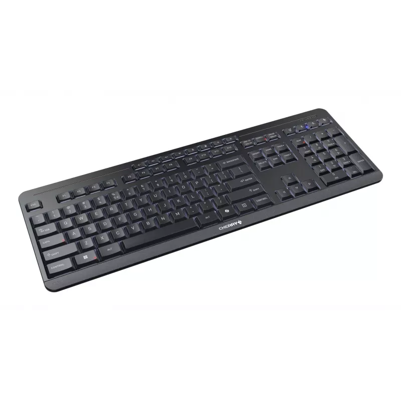 CHERRY Stream galddatora premium tastatūra ar peli, mājai/birojam, USB + RF bezvadu + Bluetooth, QWERTY, angļu, melna