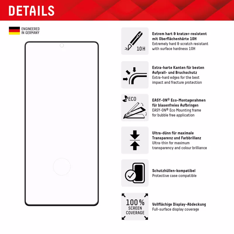Displex ekrāna aizsargs + vāciņš Samsung Galaxy S23 Ultra, Eco montāžas rāmis, pilns pārklājums