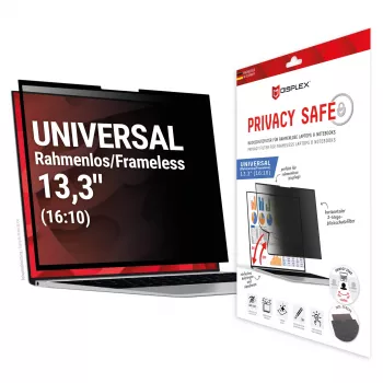 Displex PRIVACY SAFE 2 virzienu noņemams privātuma filtrs 13,3 collu klēpjdatoriem (16:10)