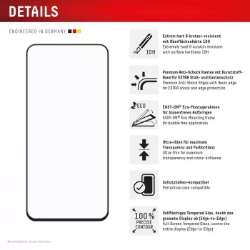 Displex Premium ekrāna aizsargs (Pilns pārklājums, 10H) Samsung Galaxy S24 FE, Eco montāžas rāmis, Pilns pārklājums