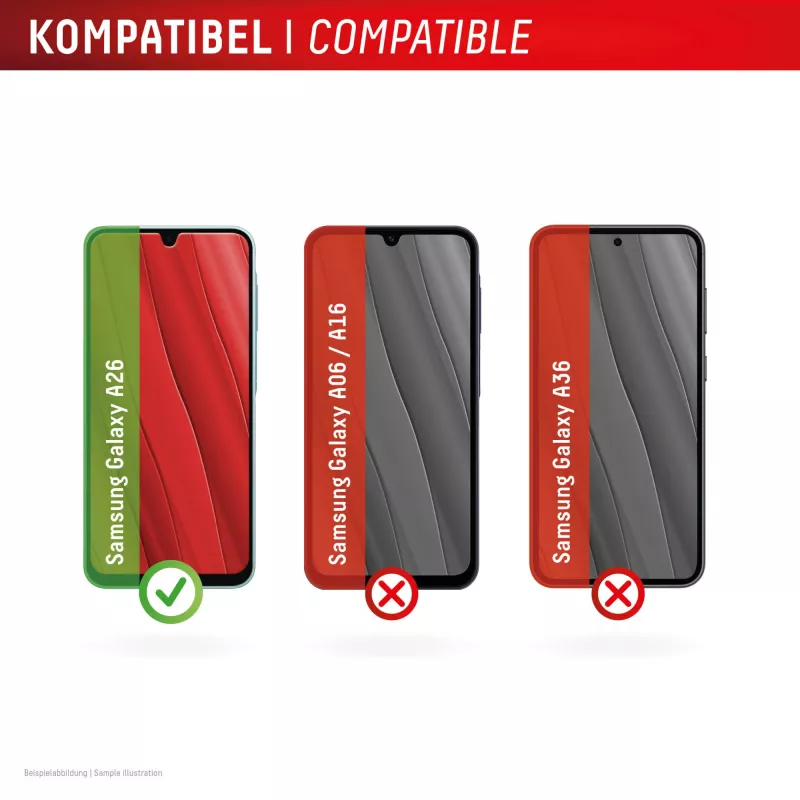 Displex ekrāna aizsargstikls (10H) Samsung Galaxy A26, EASY-ON® Eco montāžas rāmis, izturīgs pret skrāpējumiem