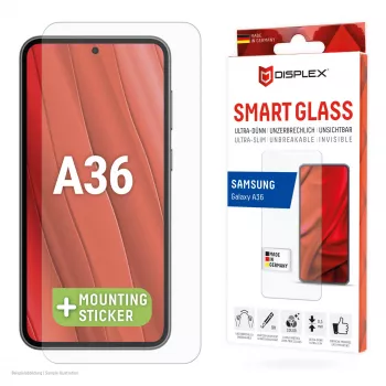 Displex Smart Glass (9H) Samsung Galaxy A36, montāžas uzlīme, neplīstošs