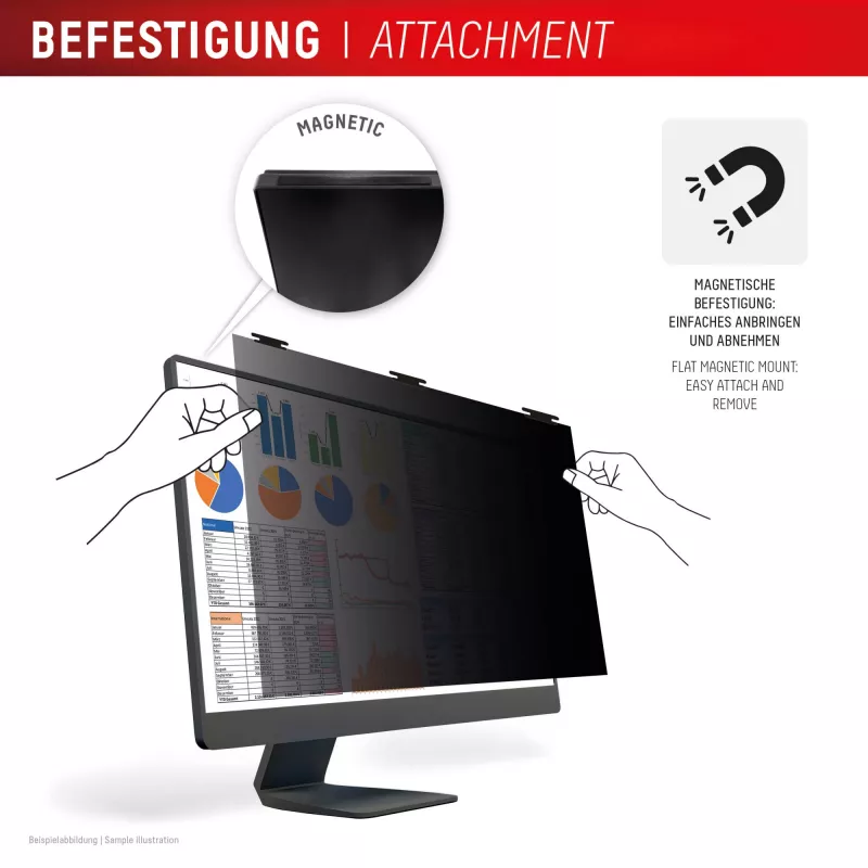 Displex PRIVACY SAFE noņemams divvirzienu privātuma filtrs galda monitoram 27'' (16:9)