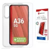 Rūdīta stikla ekrāna aizsargs + vāciņš Samsung Galaxy A36 no e.v.i., Eco montāžas rāmis, izturīgs pret skrāpējumiem, caurspīdīgs