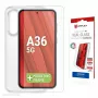 Rūdīta stikla ekrāna aizsargs + vāciņš Samsung Galaxy A36 no e.v.i., Eco montāžas rāmis, izturīgs pret skrāpējumiem, caurspīdīgs